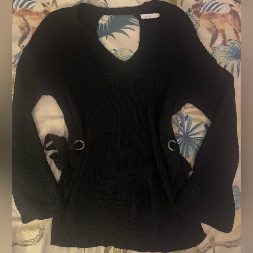 Lush Women’s Y2K Whimsigoth Bell Sleeve Bowtie Tunic Sweater​ - Picture 6 of 9